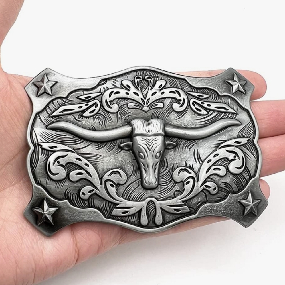 New longhorn bull belt buckle